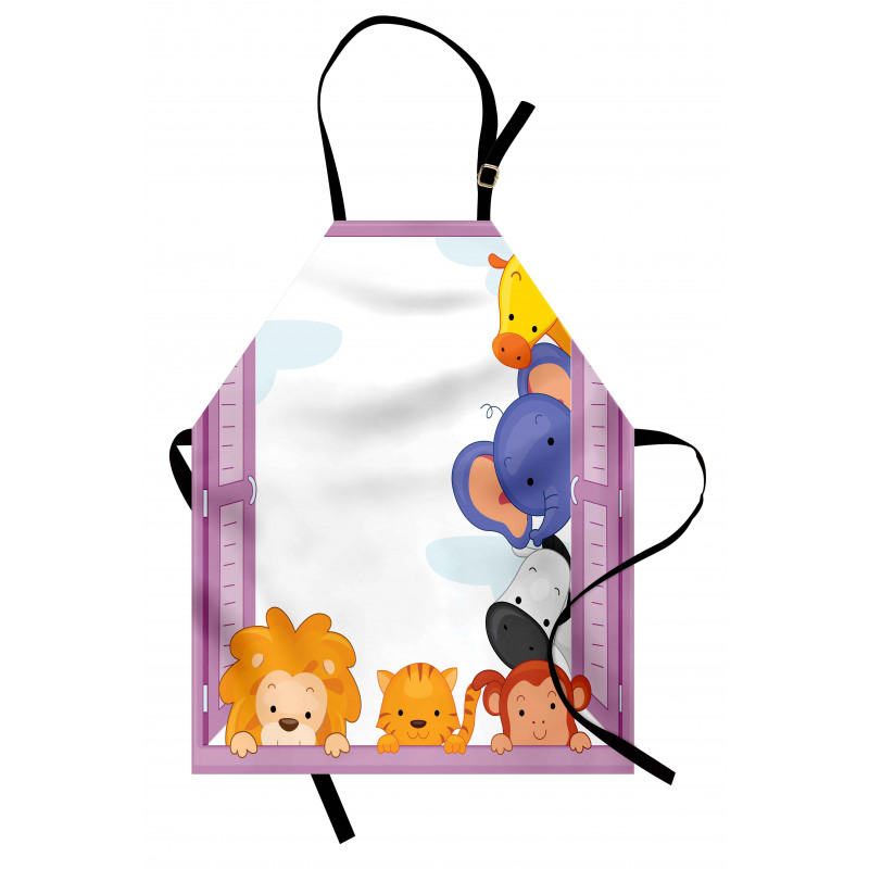 Animals Peeping Window Apron