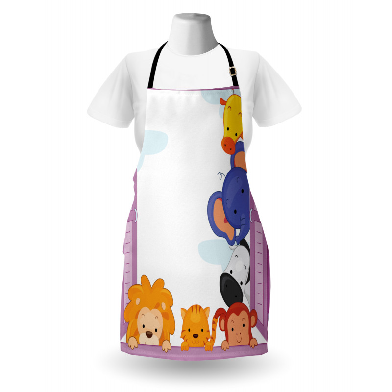 Animals Peeping Window Apron