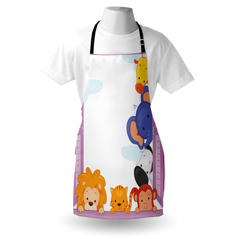 Animals Peeping Window Apron