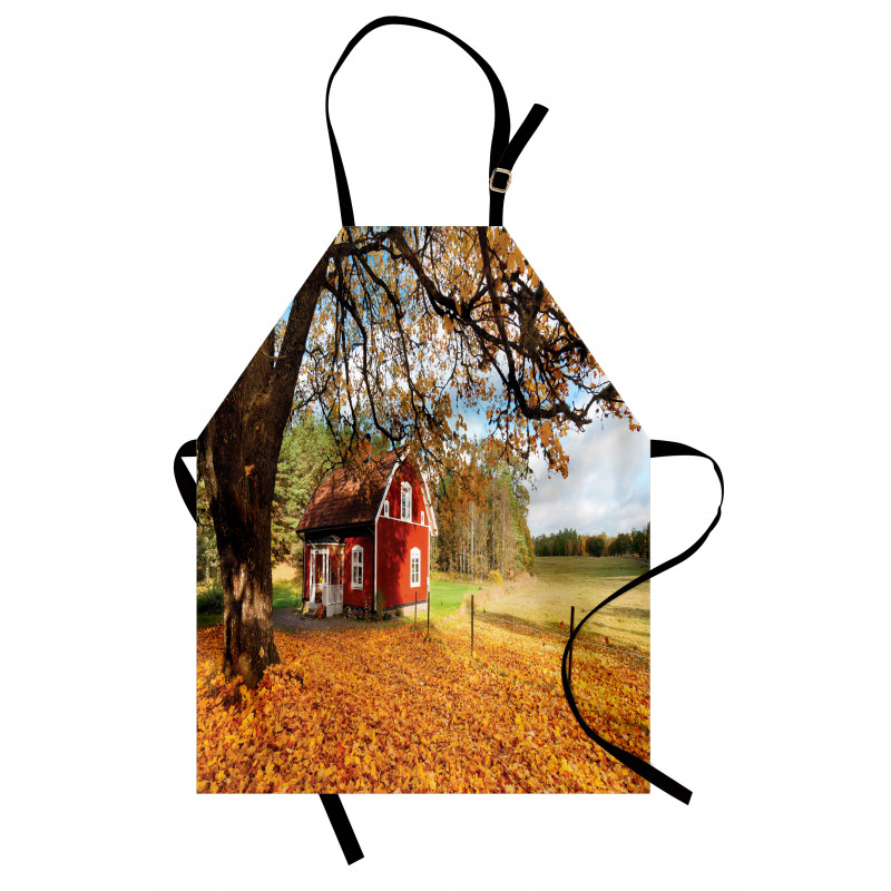 Red Swedish Country House Apron