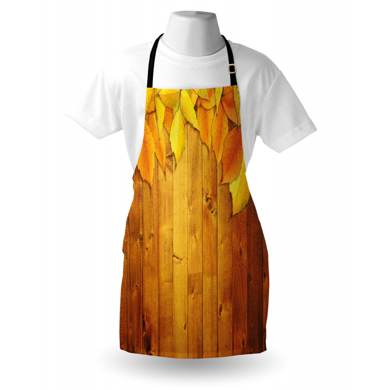 Leaves on Wooden Planks Apron