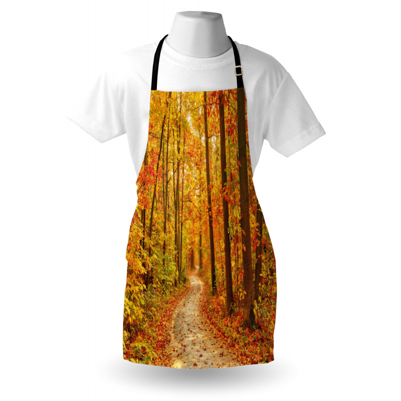 Sonbahar Mutfak Önlüğü Uzun Ağaçlı Orman