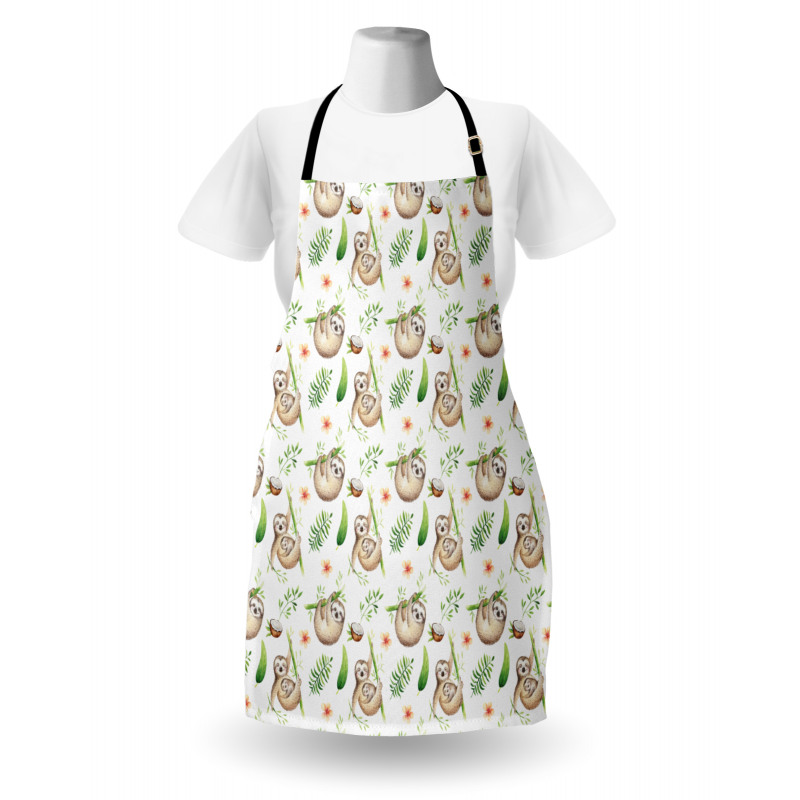 Mother Baby and Flowers Apron