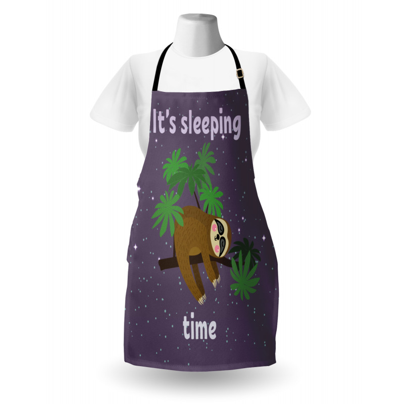 Uyku Vakti Mutfak Önlüğü Çocuksu Karikatür Efekti Tembel Hayvan