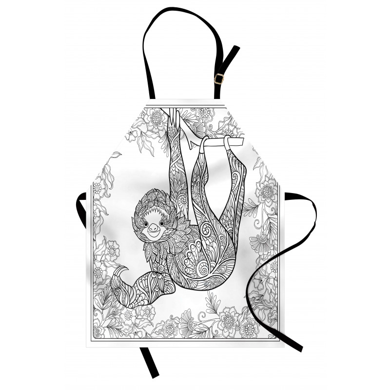 Outline Drawing Jungle Apron