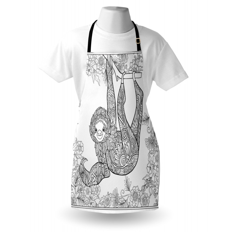 Outline Drawing Jungle Apron