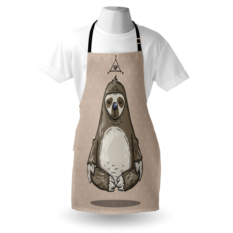 Cartoon Sloth Meditates Apron