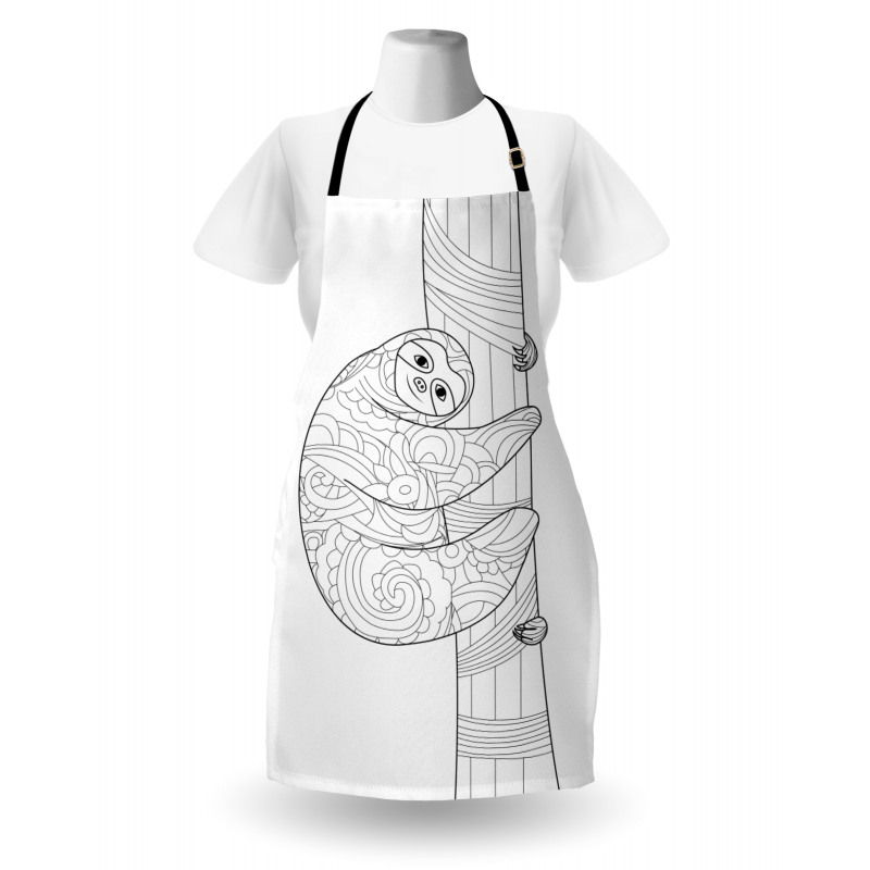 Sloth Outline Ornaments Apron