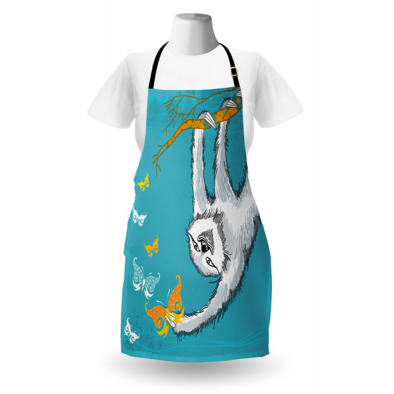 Sketchy Sloth Butterflies Apron