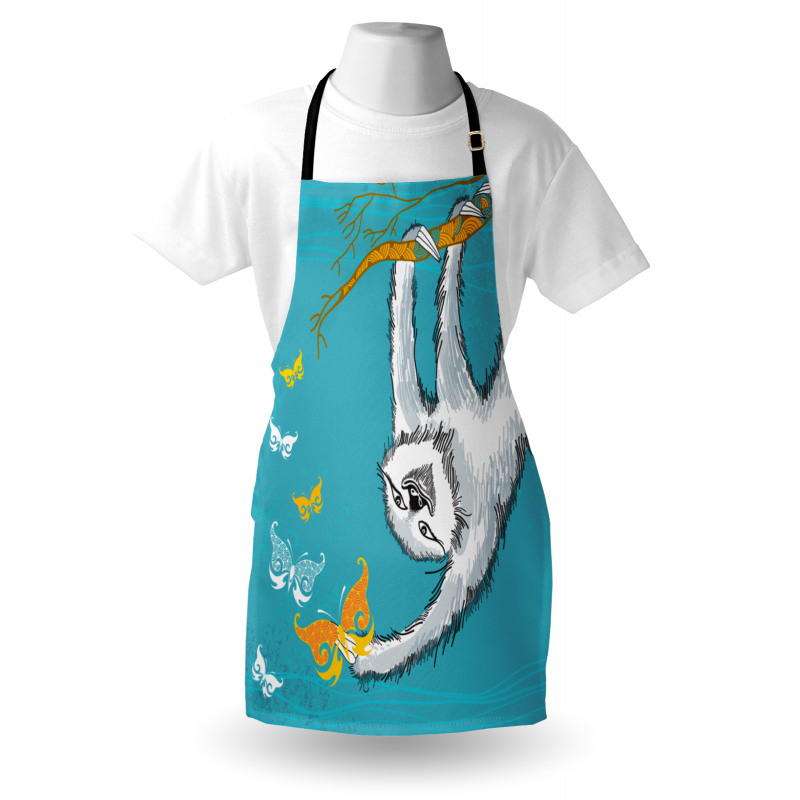 Sketchy Sloth Butterflies Apron