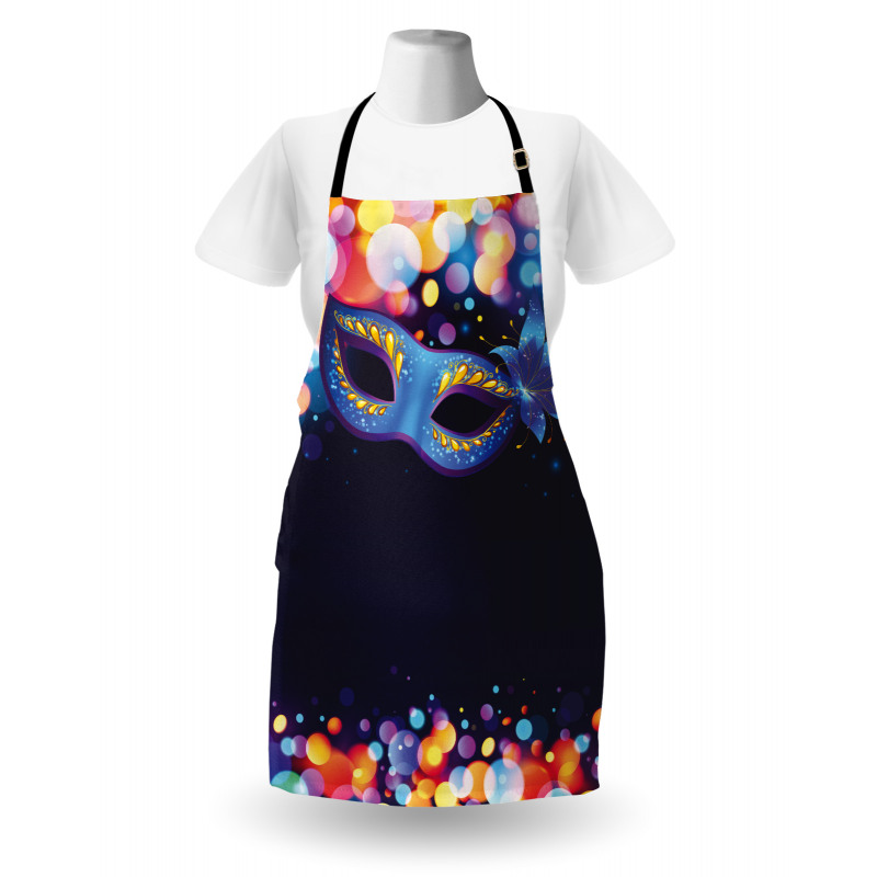 Vivid Blue Carnival Mask Apron