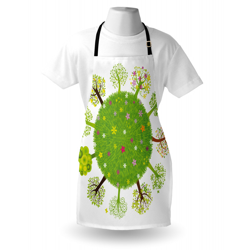Various Green Trees Bloom Apron