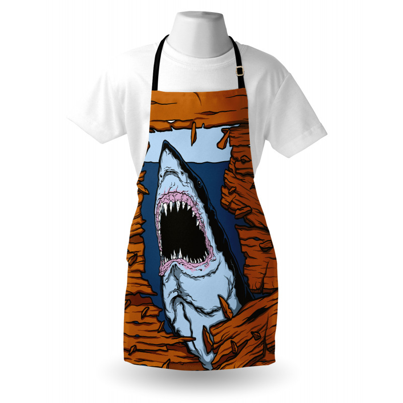 Deniz ve Okyanus Mutfak Önlüğü Köpek Balığı Dişleri