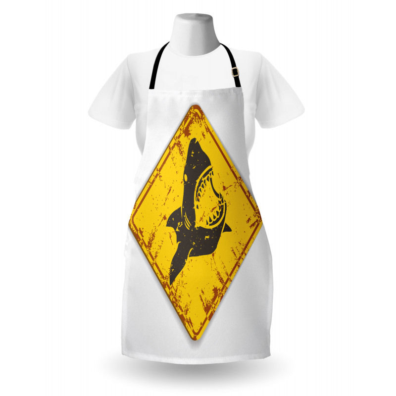 Caution Sgn Sharp Teeth Apron