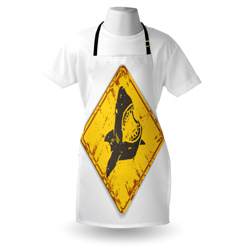 Caution Sgn Sharp Teeth Apron