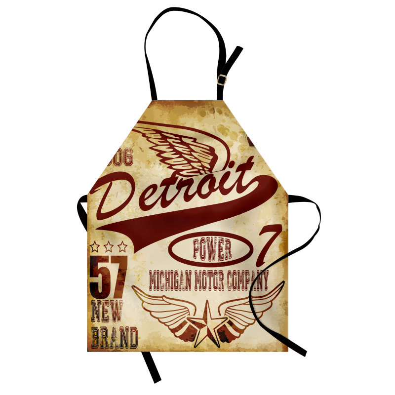 Ulaşım Araçları Mutfak Önlüğü Detroit Temalı Desen