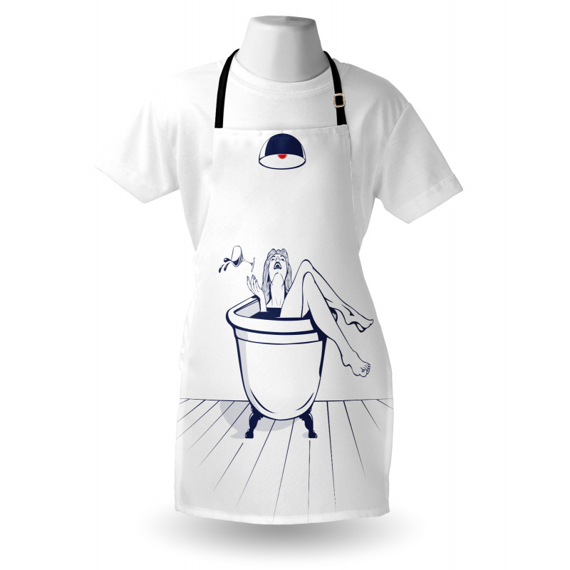 Young Woman in Bathtub Art Apron