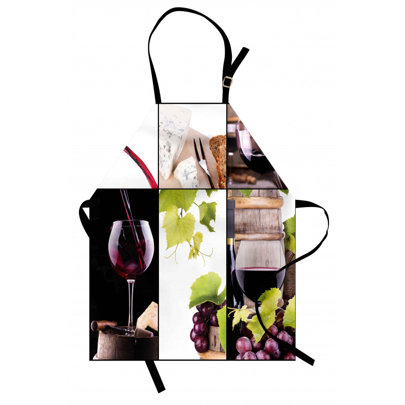 Themed Bottle Wineglass Apron