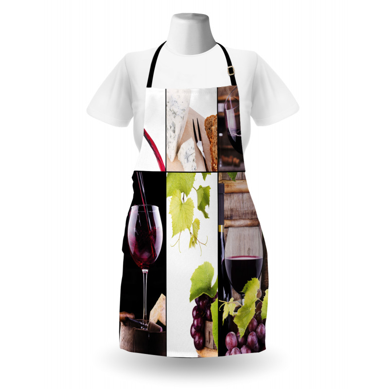 Themed Bottle Wineglass Apron
