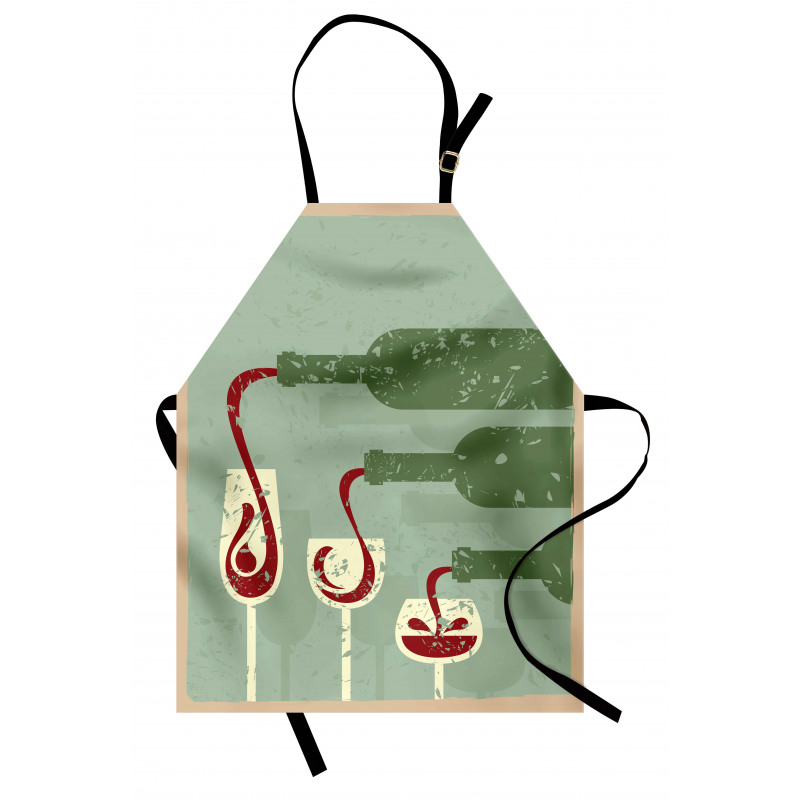 Grunge Retro Wine Pouring Apron