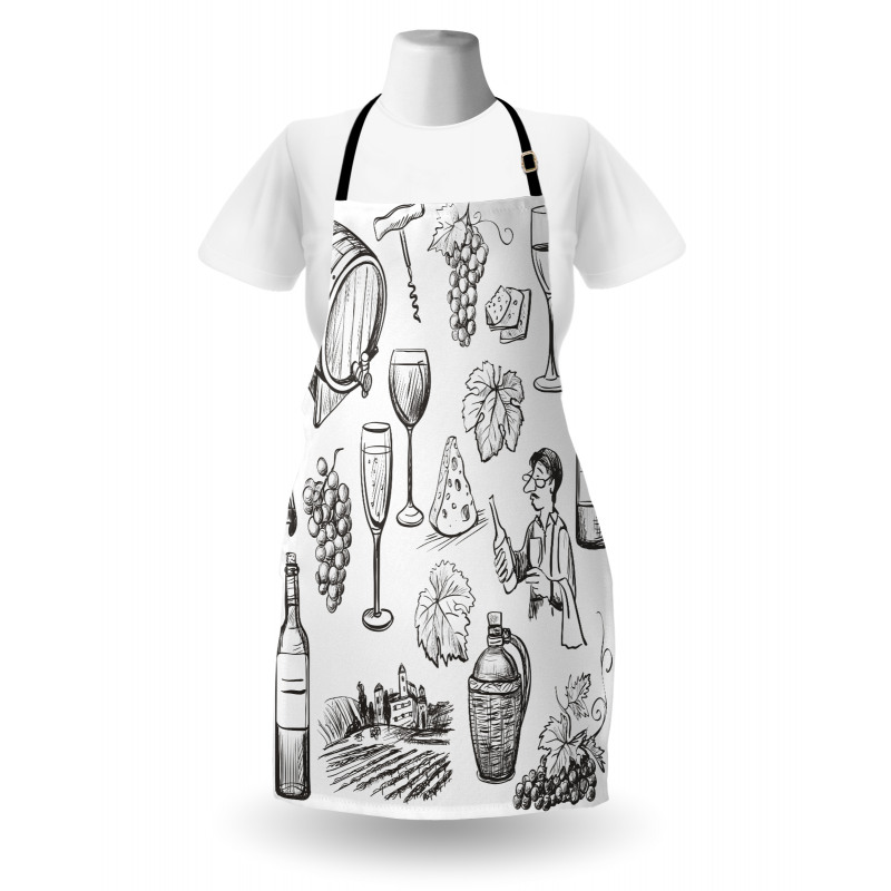 Gourmet Wine Set Sketchy Apron