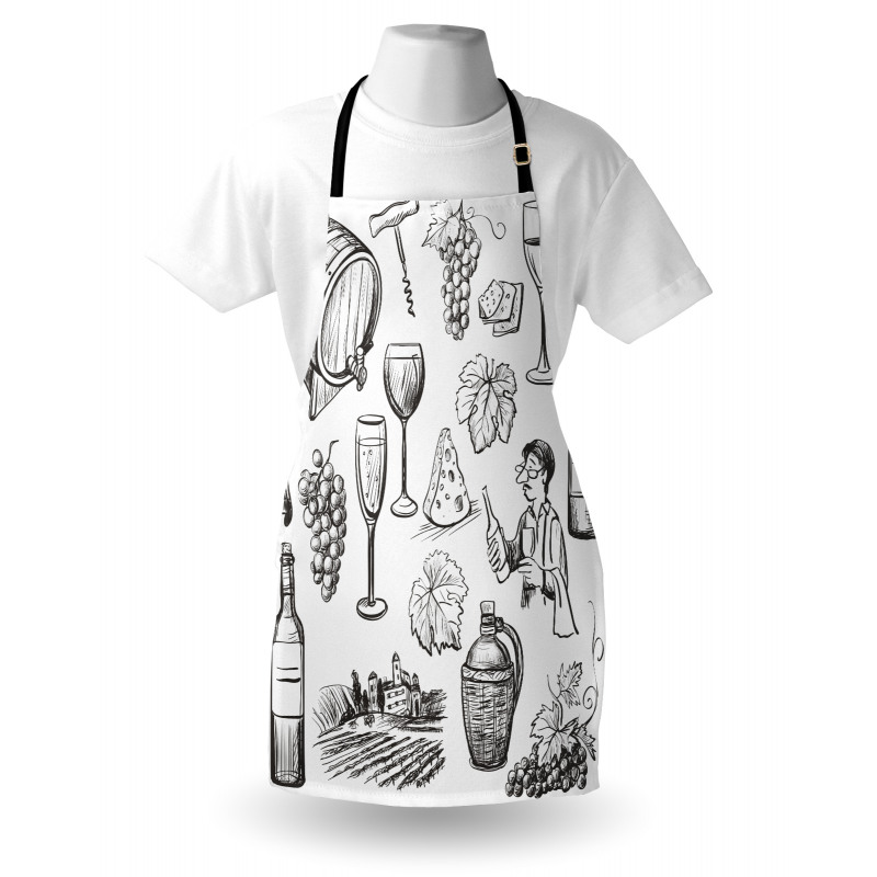 Gourmet Wine Set Sketchy Apron