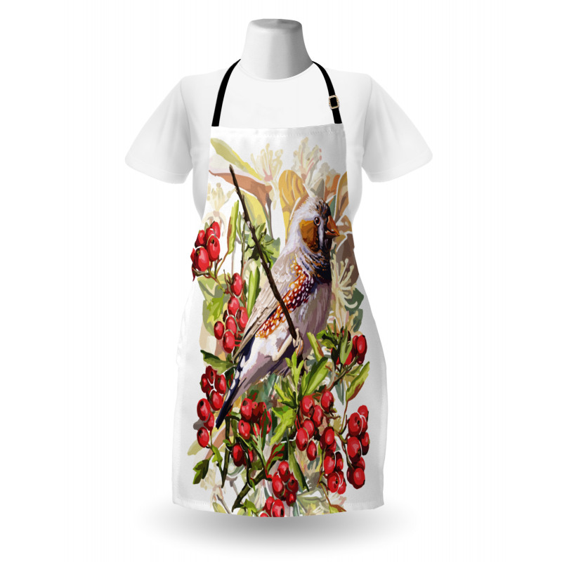 Colorful Bird and Shrubs Apron