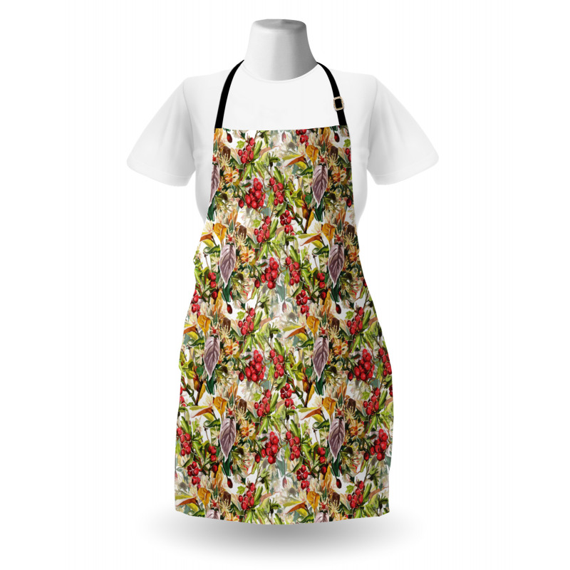 Flower Berries Rustic Art Apron