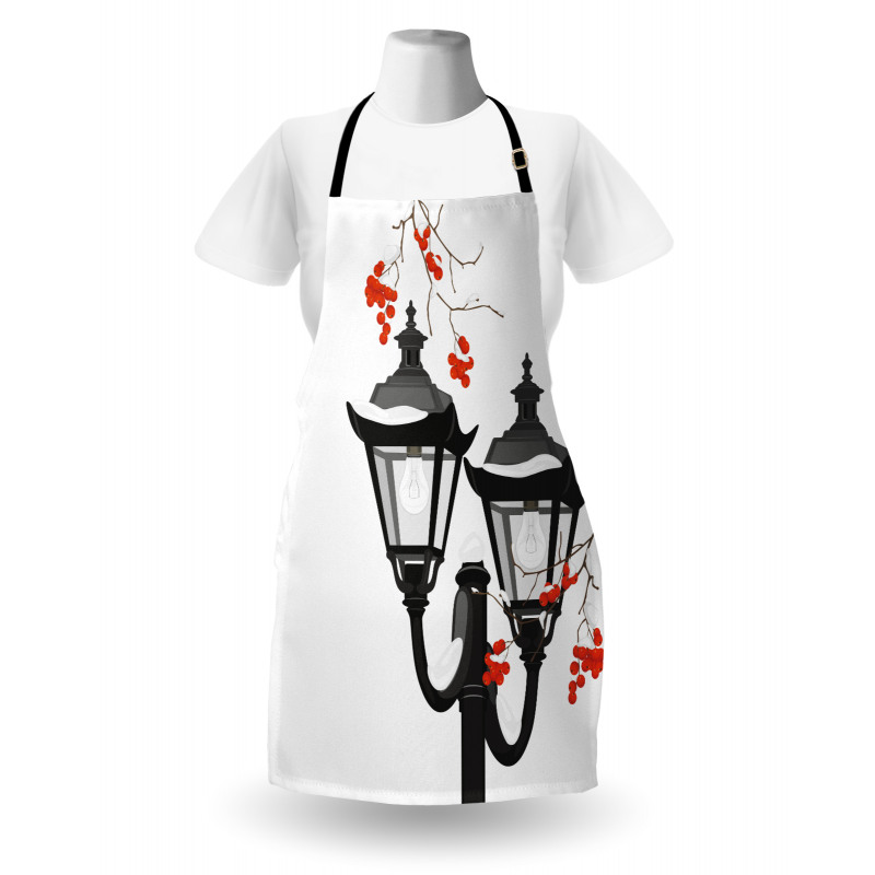 Lantern Snowy Branches Apron