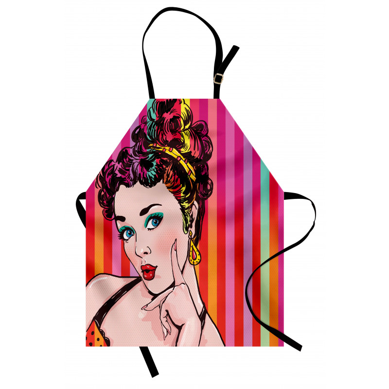 Blue Eyed Woman Pop Art Apron