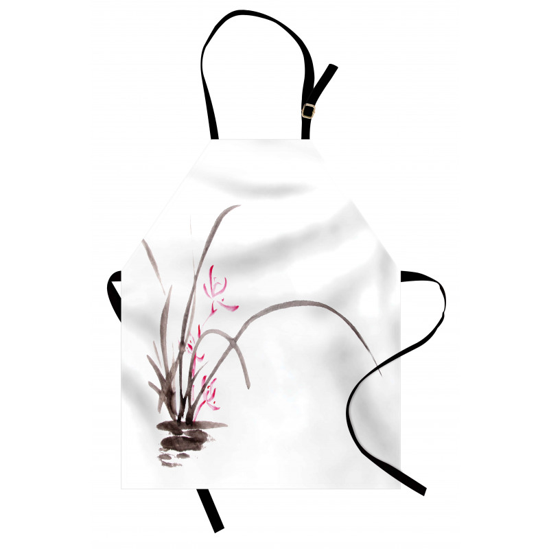 Traditional Ink Orchid Apron