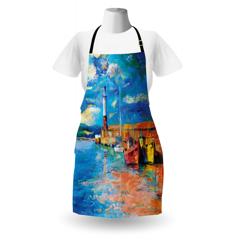 Oil Painting Lighthouse Apron
