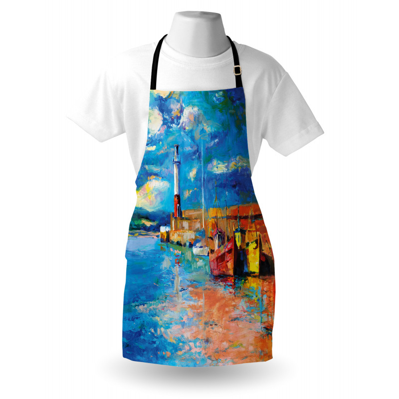 Oil Painting Lighthouse Apron