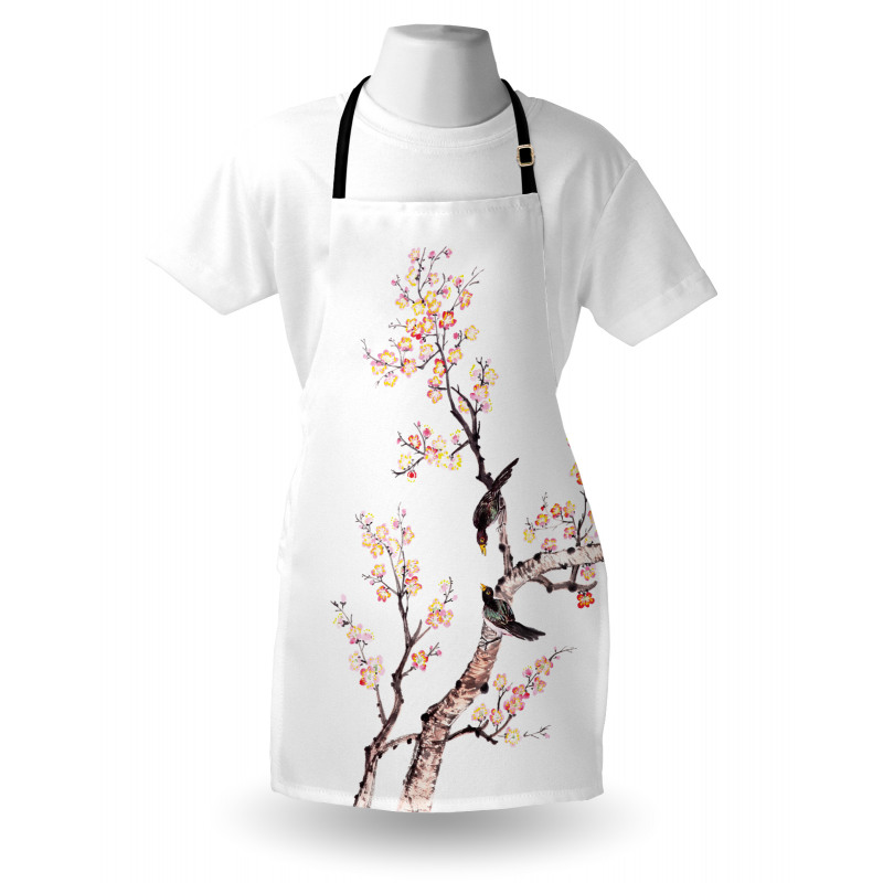 Chinese Paint of Flowers Apron