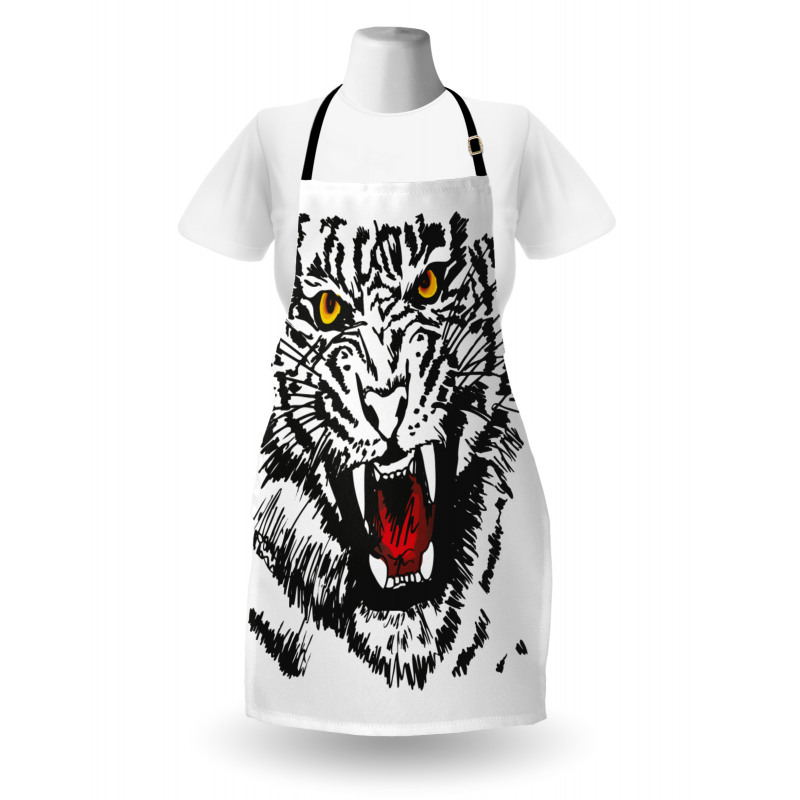 Angry Feline Vivid Eyes Apron