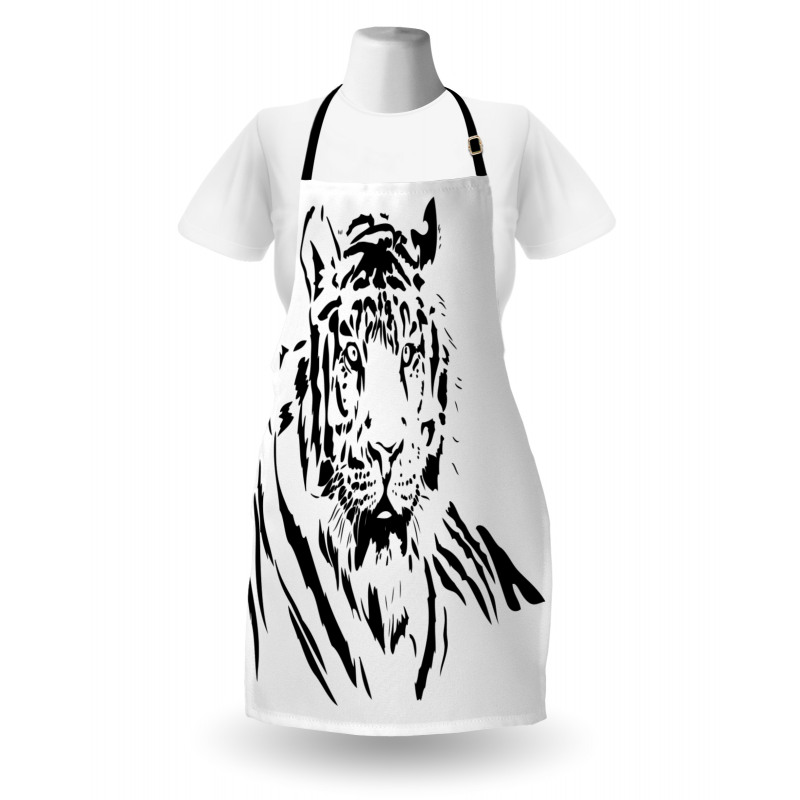 Black Outline Hunter Cat Apron