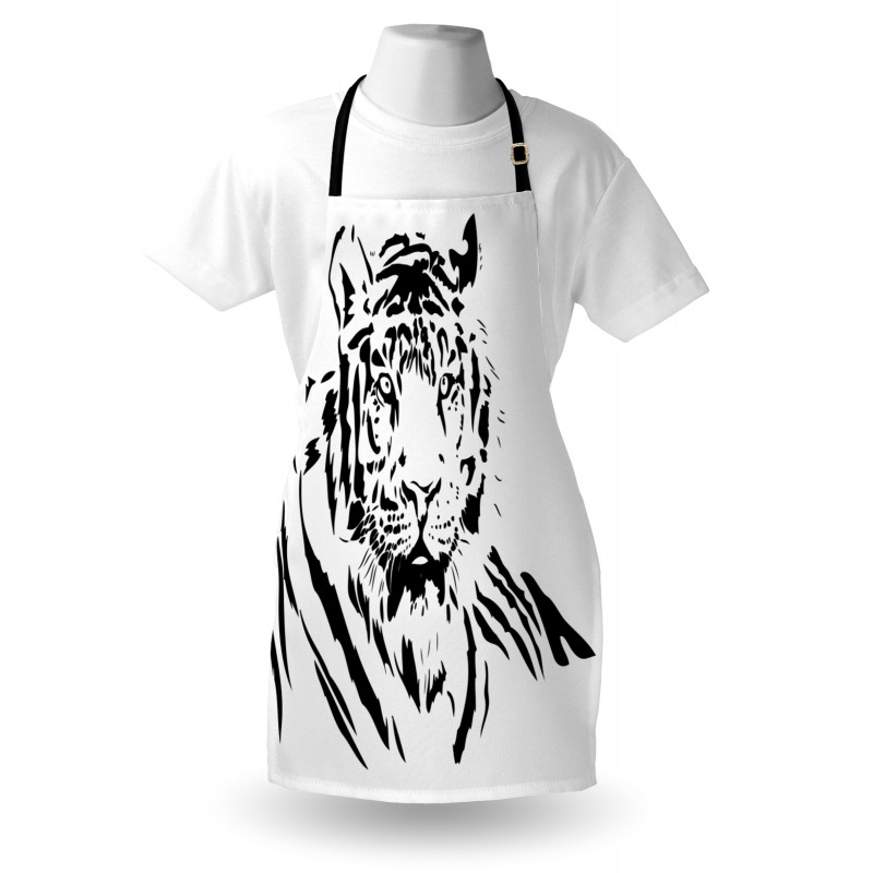 Black Outline Hunter Cat Apron