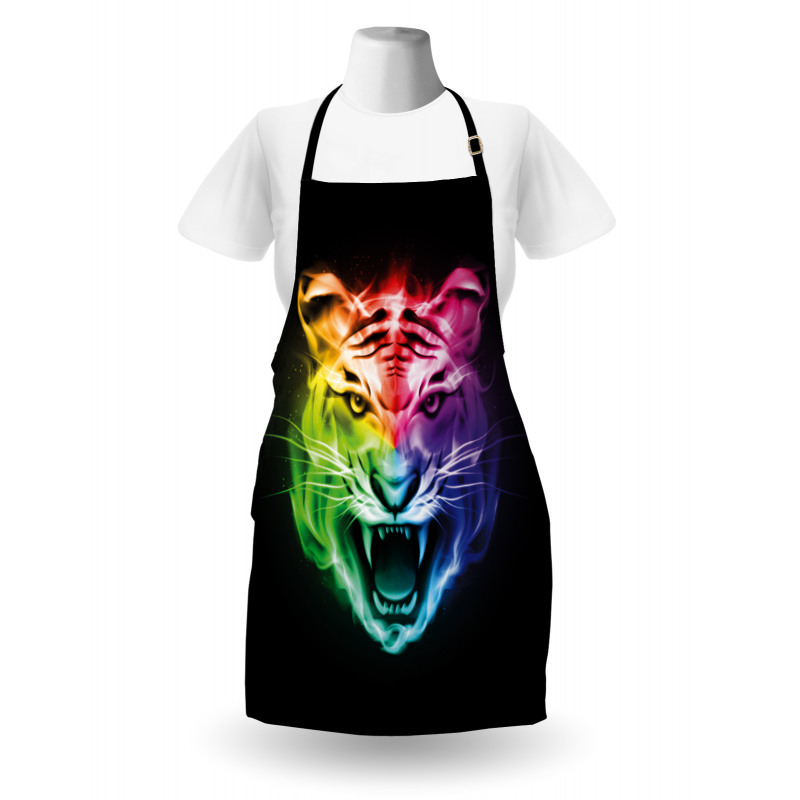 Abstract Feline Colorful Apron