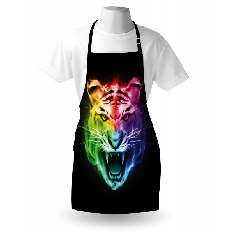 Abstract Feline Colorful Apron