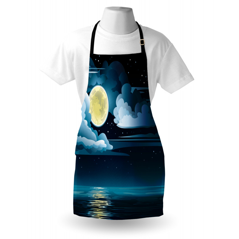 Clouds Full Moon Stars Apron