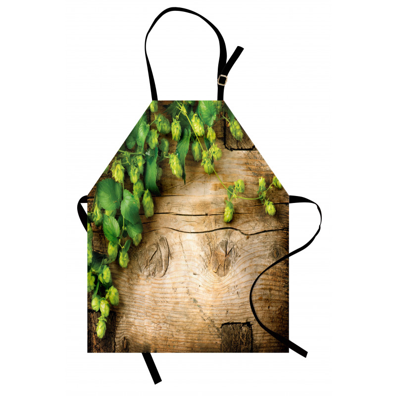 Ağaçlar Mutfak Önlüğü Rustik Kırsal Fonda Yaprak Desenli