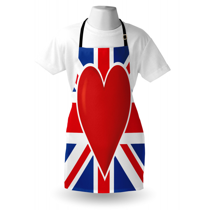 Flag Big Red Heart Apron