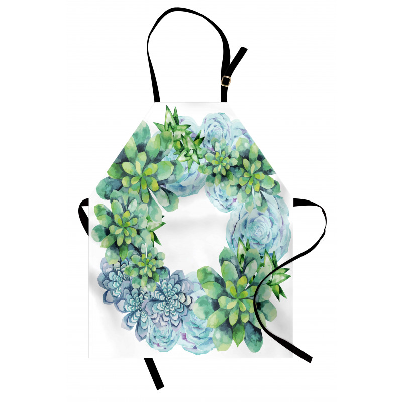 Watercolor Cactus Wreath Apron