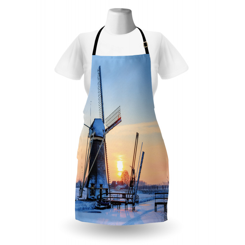 Icy Dutch River Sunset Apron