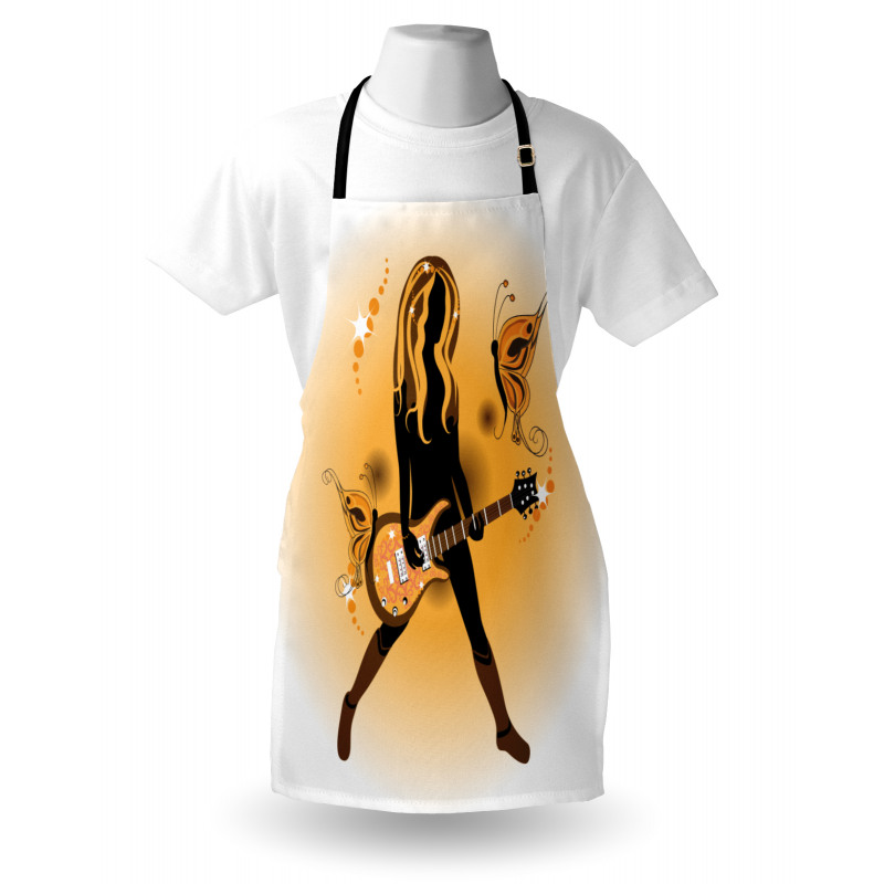 Girl Hair Guitar Apron