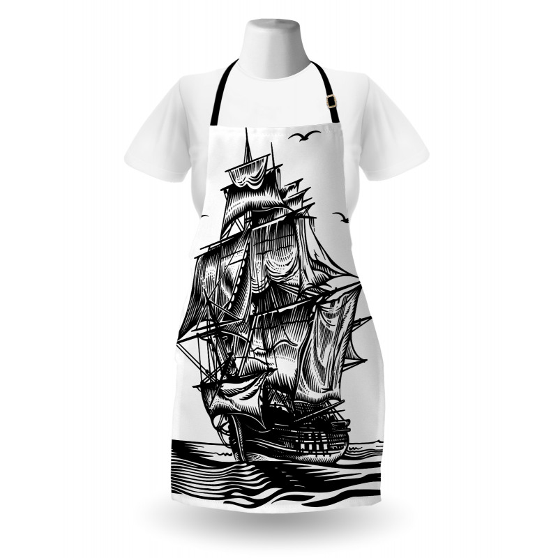 Nautical Line Art Apron