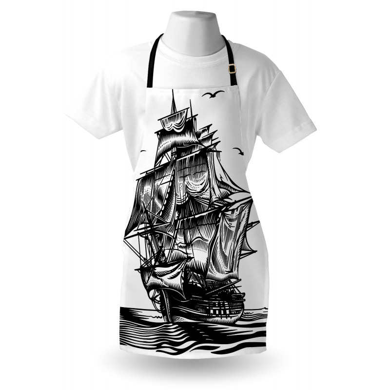 Nautical Line Art Apron