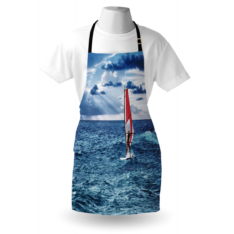 Deniz ve Okyanus Mutfak Önlüğü Kırmızı Sörf Tahtası