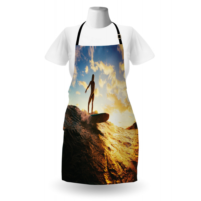 Sunset Surf Woman Apron