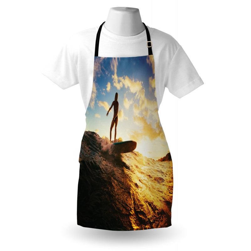 Sunset Surf Woman Apron